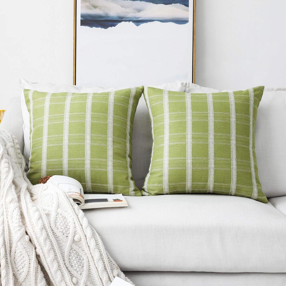 9992 24x24 Spring Pillow Covers Farmhouse Square Euro Shams Soft Large Lime
